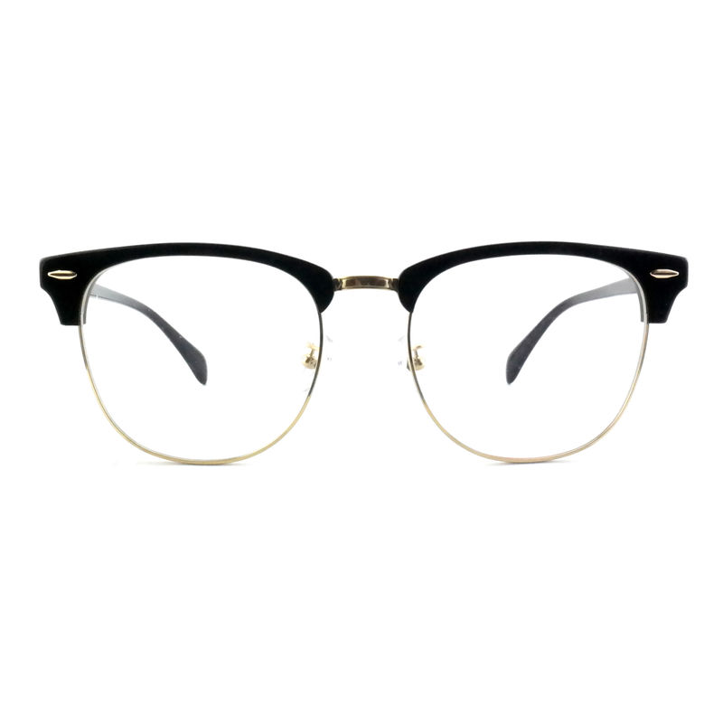 FP2648 Klasyczne okulary metalowe z octanu