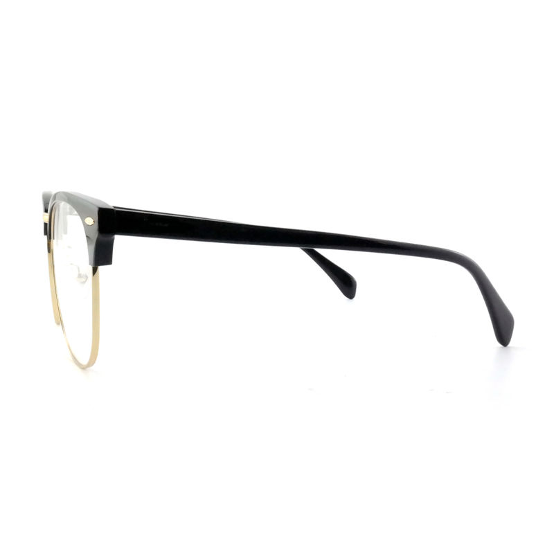 FP2648 Klasyczne okulary metalowe z octanu