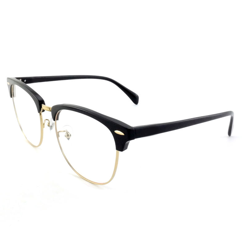 FP2648 Klasyczne okulary metalowe z octanu