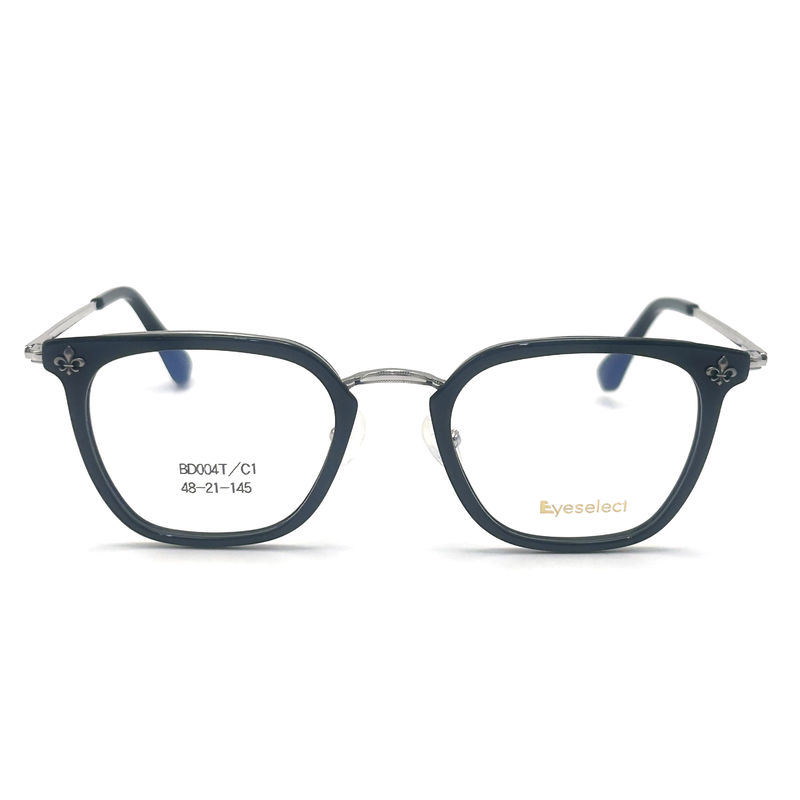 BD004T Styl vintage ramy metalowe z octanu dla mężczyzn - modne okulary