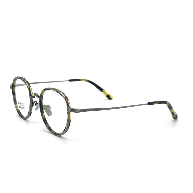 BD104 Vintage-Full-frame Acetate metalowe ramy - Style Fashion Frame