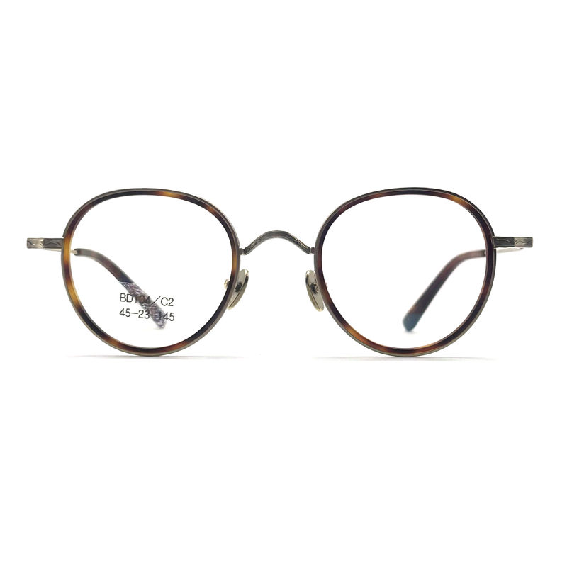 BD104 Vintage-Full-frame Acetate metalowe ramy - Style Fashion Frame