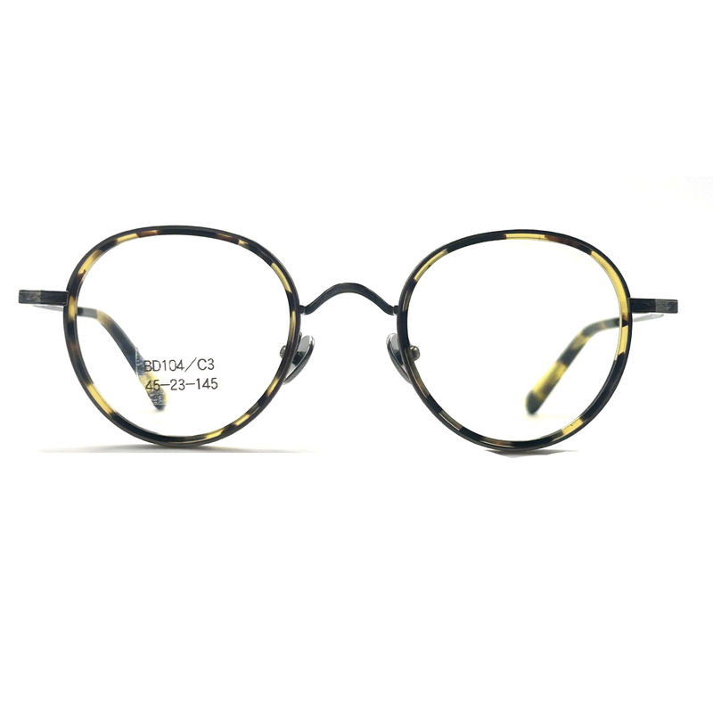 BD104 Vintage-Full-frame Acetate metalowe ramy - Style Fashion Frame