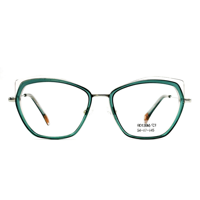 BD136M Zamówione okulary vintage kwadratowe Okna metalowe acetatu dla kobiet