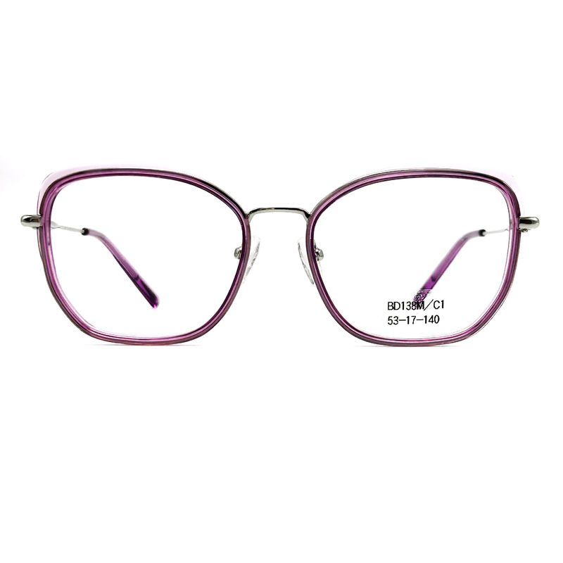 BD138M Zamówione okulary z metalu octanowego w stylu vintage dla kobiet