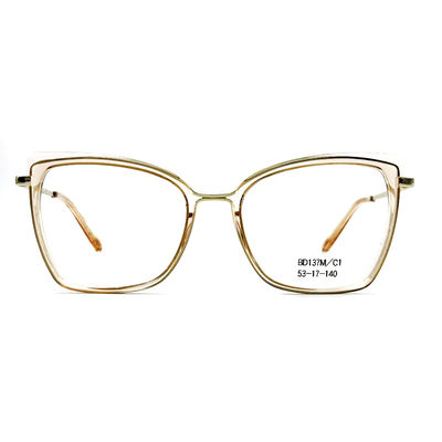 Dobra cena. BD137M Vintage Square Women Acetate Metal Glasses Kolor dostosowany w Internecie